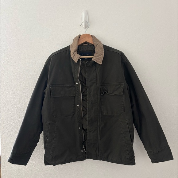 Abercrombie & Fitch Jackets & Blazers - Abercrombie & Fitch Green Workwear Quilted Pocket Zip Jacket